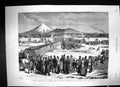 Antique Old Print 1878 Maori Meeting Waitara New Zealand Distributing Food 19th