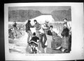 Original Old Antique Print 1871 Ice Skating Versailles France Sport Frozen Lake