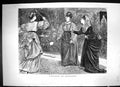 Original Old Antique Print 1871 Battledoor Shuttlecock Ladies Raquet Sport 19th