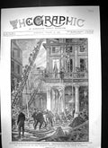 Old 1900 Destruction Theatre Francais Fire Paris France Firemen Henri Victorian