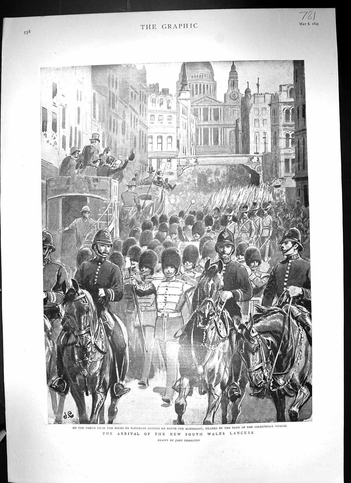 Old 1899 Australian Lancers Marching Docks Waterloo Station Aldershot Victorian