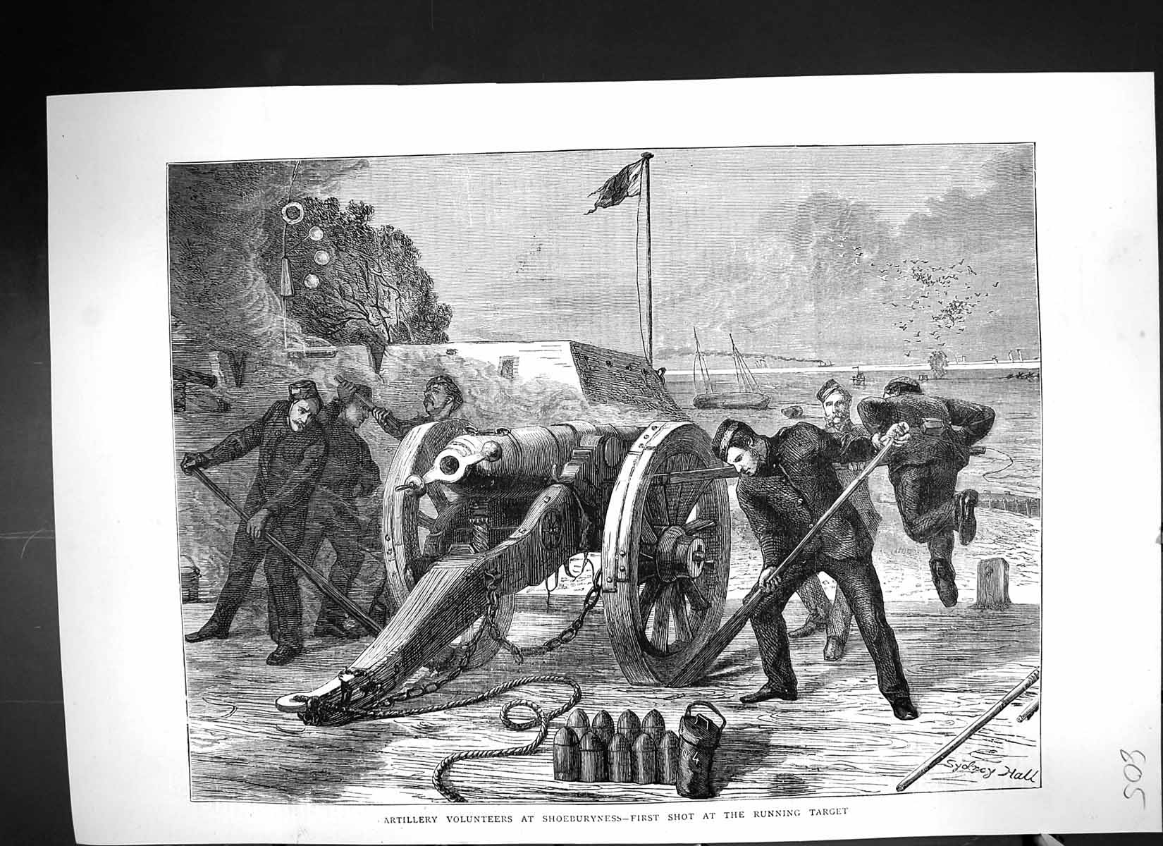 Old 1871 Artillery Volunteers Shoeburyness First Shot Running Target Victorian