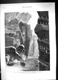 Old 1875 Arctic Expedition Loomery Ritenbenk Sea Birds Cliffs Men Sho Victorian