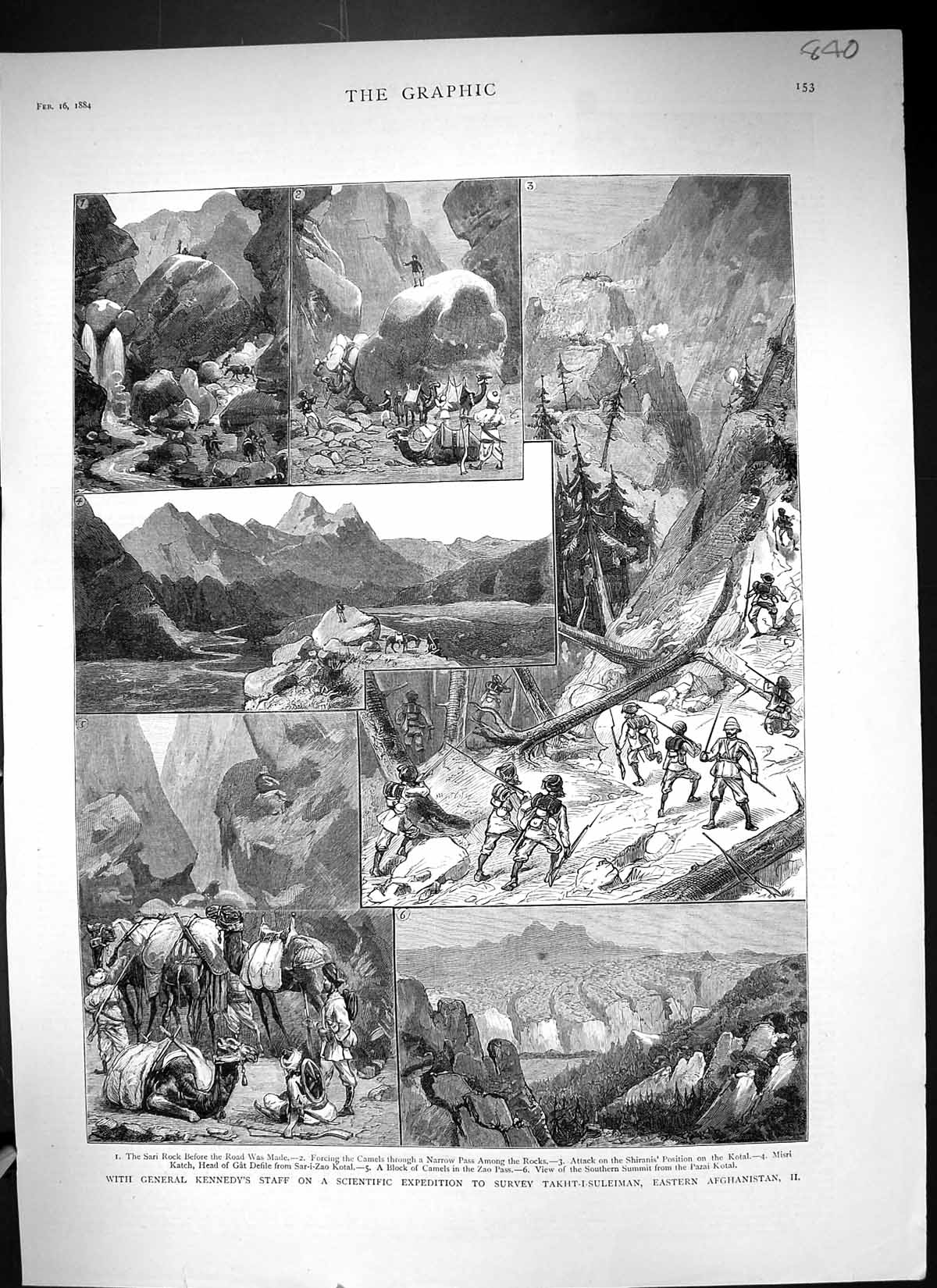 Old 1884 General Kennedy Expedition Takht-I-Suleiman Afghanistan Paza Victorian