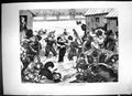 Antique Old Print 1871 Swimming Class Brighton Beach Scene England Fine Art
