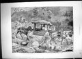 Old 1873 Life China Travelling Mule Litter Mountain Pass Chinese Peop Victorian