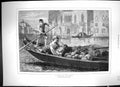 Antique Print 1873 Venetian Fruit Boat Italy Gondola Woman Little Girl Man 19th