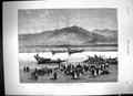 Old Print 1878 Afghanistan Scene Crossing Indus River Boat Camel Siers M 19th
