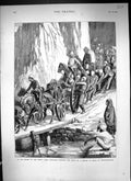 Old 1878 Field Artillery Crossing River Indus Bridge Boats Khooshiahg Victorian