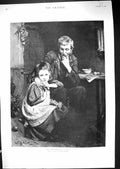 Antique Old Print 1891 Daughter'S Bairn Man Young Girl Arthur Hacker Fine Art