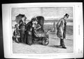Original Old Antique Print 1873 Winter Scene Hastings Esplanade Family Day Out