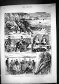 Old 1874 Mackerel Fishery Devonshire Village Fishing Nets Boats Macqu Victorian