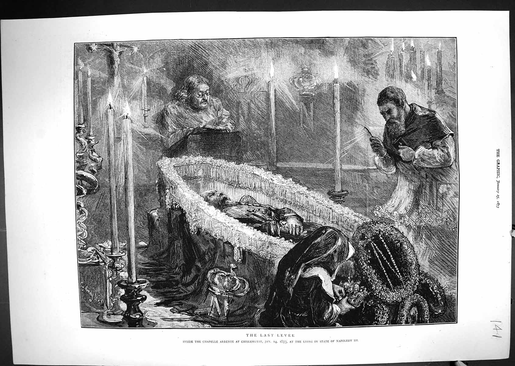 Old 1873 Last Levee Chapelle Ardente Chislehurst Lying State Emperor Victorian