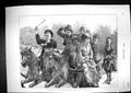 Old Print 1873 Hampstead Heath Holiday Children Cavalcade Horses Roberts 19th