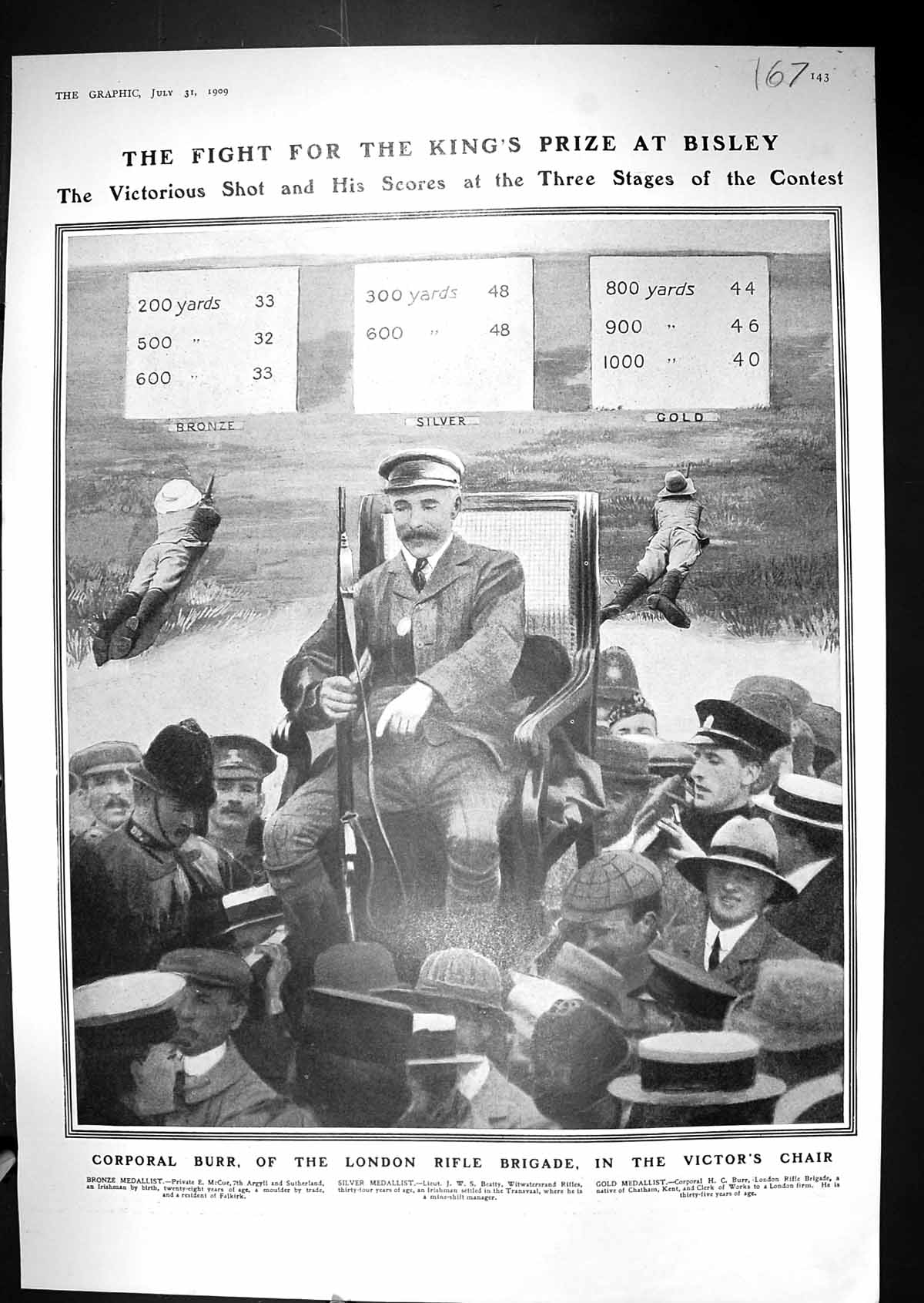 Old 1909 Corporal Burr London Rifle Brigade Victor'S Chair Bisley Bea 20th