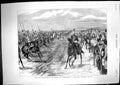 Original Old Antique Print 1880 Review Queen Aldershot Cavalry Charge Siers War