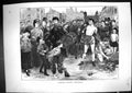 Original Old Antique Print 1861 London Street Acrobats Entertainment Music 19th