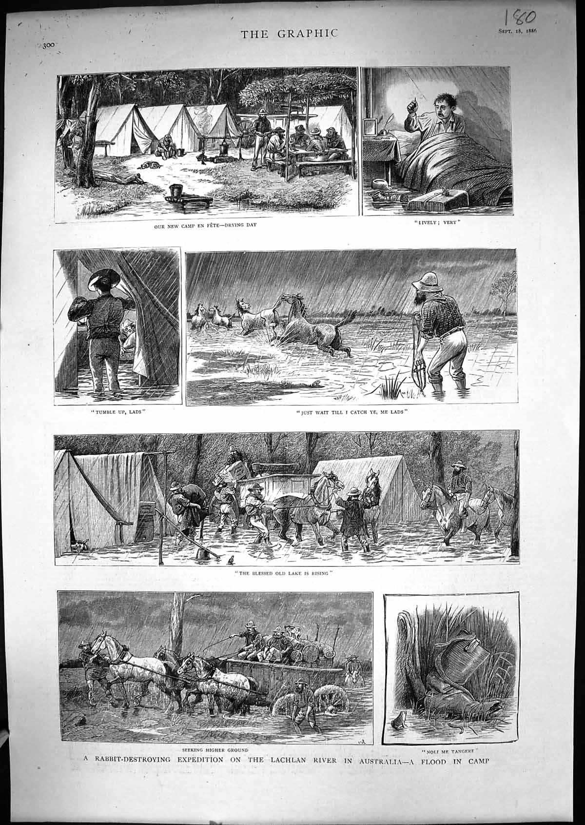 Old 1886 Rabbit Destroying Expedition Lachlan River Australia Flood C Victorian