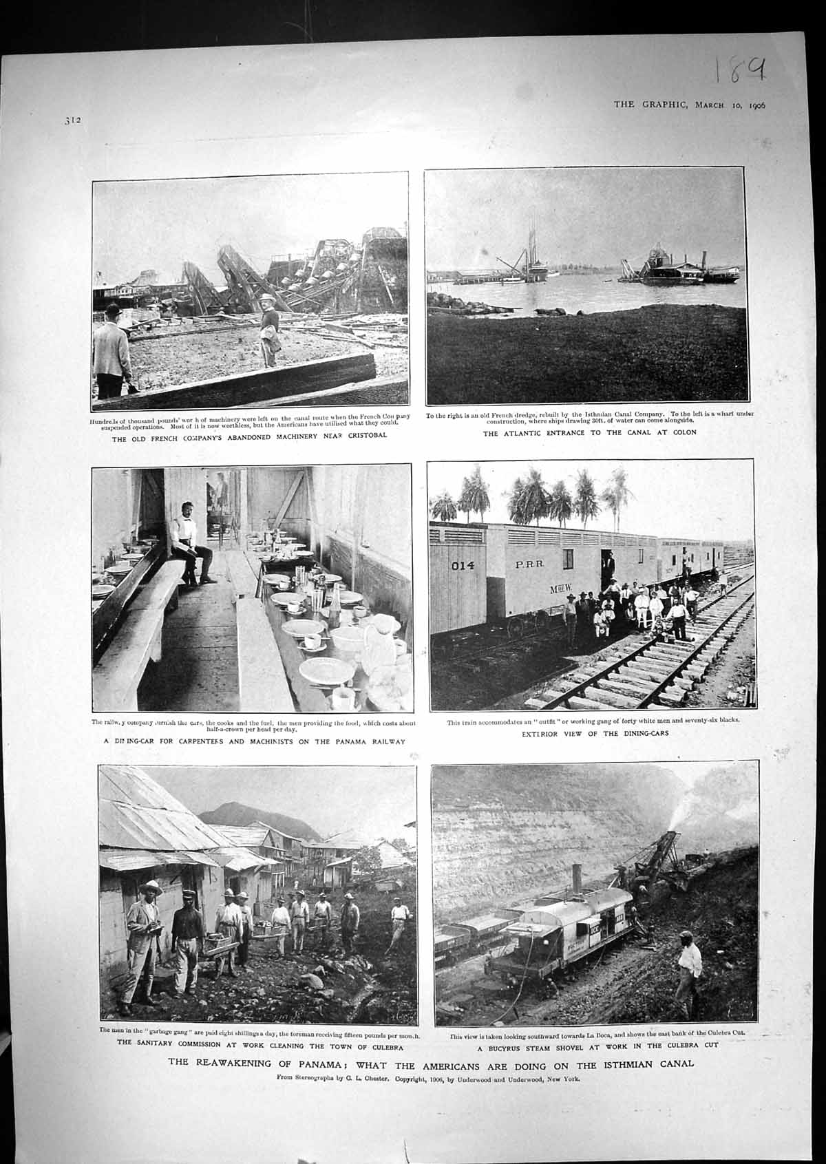 Old 1906 Panama Isthmian Canal Colon Ships Railway Bucyrus Culebra Tr 20th
