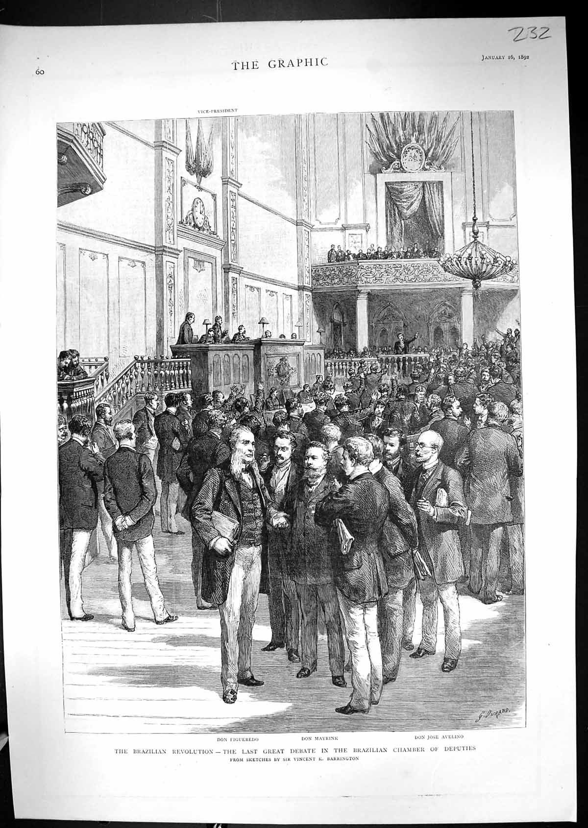 Old 1892 Brazil Revolution Don Figueredo Don Mayrink Jose Avelino Cha Victorian