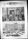Old 1878 Death Queen Spain Salon De Las Columnas Palace Madrid Proces Victorian