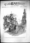 Old 1886 London Coach Passing High Street Guildford Transport Archite Victorian