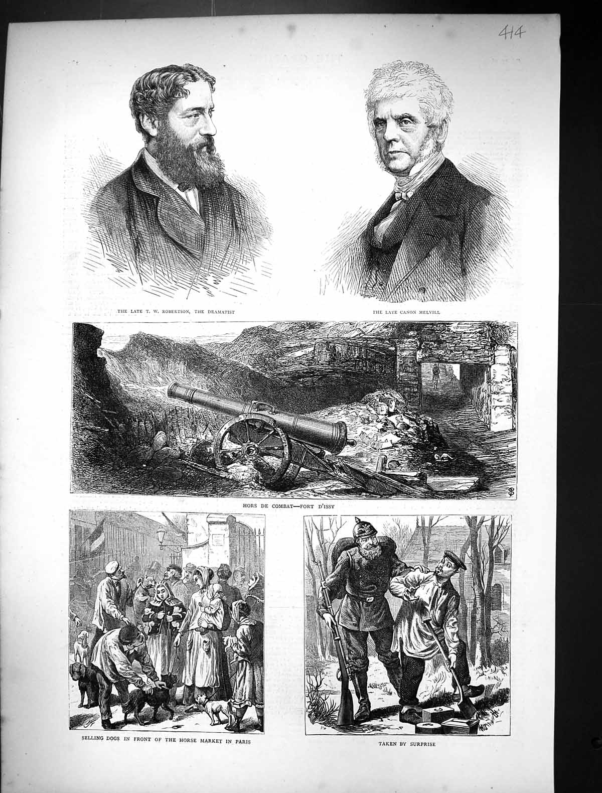 Old 1871 Robertson Dramatist Canon Melvill Fort D'Issy Selling Dogs P Victorian