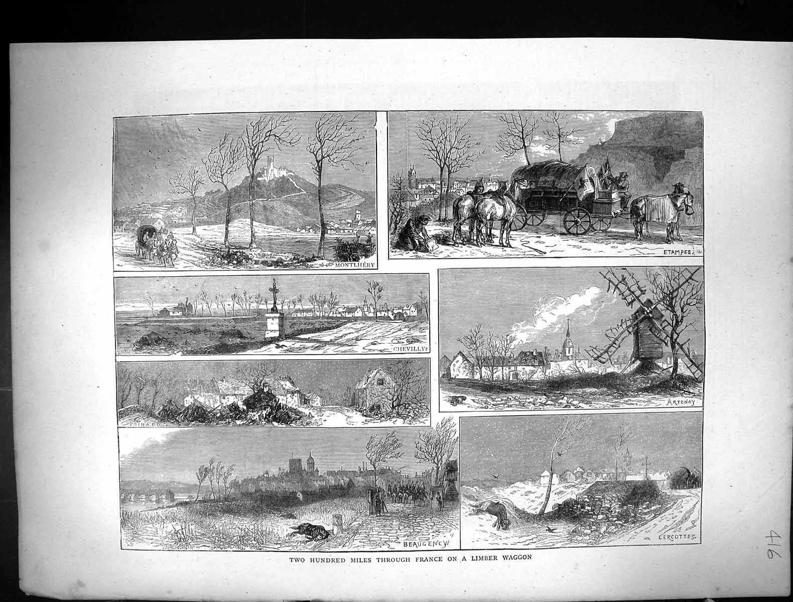 Old 1871 Limber Waggon France Montlhery Etampes Artenay Chevilly Cerc Victorian