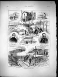 Old 1873 Travelling Spain Tafalla Pampeluna Santa Cruz Dogerray Railw Victorian