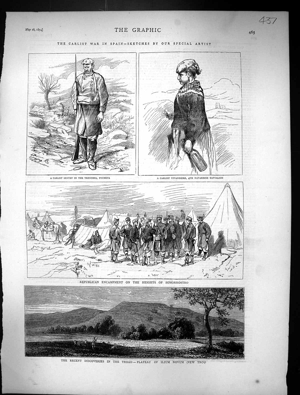 Old 1874 Carlist War Spain Sentry Pucheta Somorrostro Ilium Novum Viv Victorian