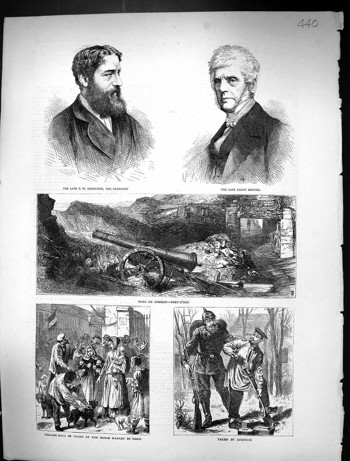 Old 1871 Robertson Dramatist Melvill Fort D'Issy Dog Seller Market Pa Victorian
