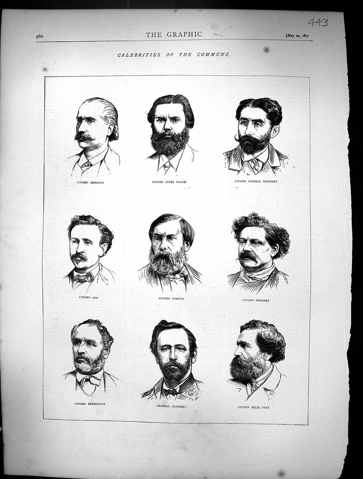 Old 1871 Commune Arnauls Valles Grousset Assi Gamdon Cournet Cluseret Victorian
