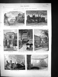 Old 1871 Paris Rue Royale Hotel Ville Palace Quai D'Orsay Lions Cell Victorian