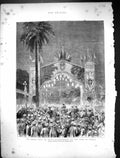 Old Antique Print 1875 Royal Visit India Illuminations Parell Procession 19th