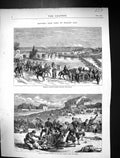Antique Print 1871 General Ducrot Siers Marne River French Army Dead Horses
