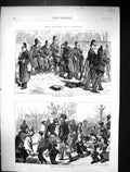 Old Print 1871 German Siers War Tuileries Prussian Cavalry Officer Paris 19th