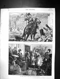 Old 1871 Paris Uhlan Arc Triomphe French Peasantry Relief Fund Masque Victorian