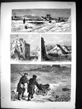 Old Print 1871 Barracks Valerien Magazine War Siers Snow Storm France Ol 19th