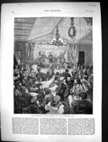 Antique Old Print 1871 Revolution Paris France Meeting Red Republican Club 19th