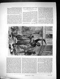 Antique Old Print 1871 Street Scene Paris France Men Shouting Open Shutters
