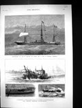 Old 1875 Rope-Walking Sea Blondin P And O Steamer Ship Poonah Oberon Victorian