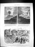 Old 1886 Volcanic Eruption New Zealand M'Rae'S Hotel Crater Pink Terr Victorian