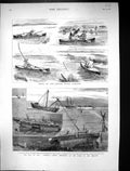 Old 1881 Sport Jhelum River Punjaub Hunting Loss Ship Wrekc H.M.S. Do Victorian