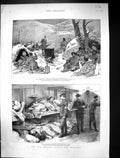Old 1886 War Servia Bulgaria Knights Malta Men Smoking Encampment Pir Victorian