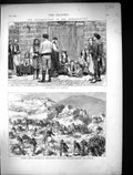 Antique Print 1875 Insurrection Herzegovina Refugees Ragusa Turkish Convoy S