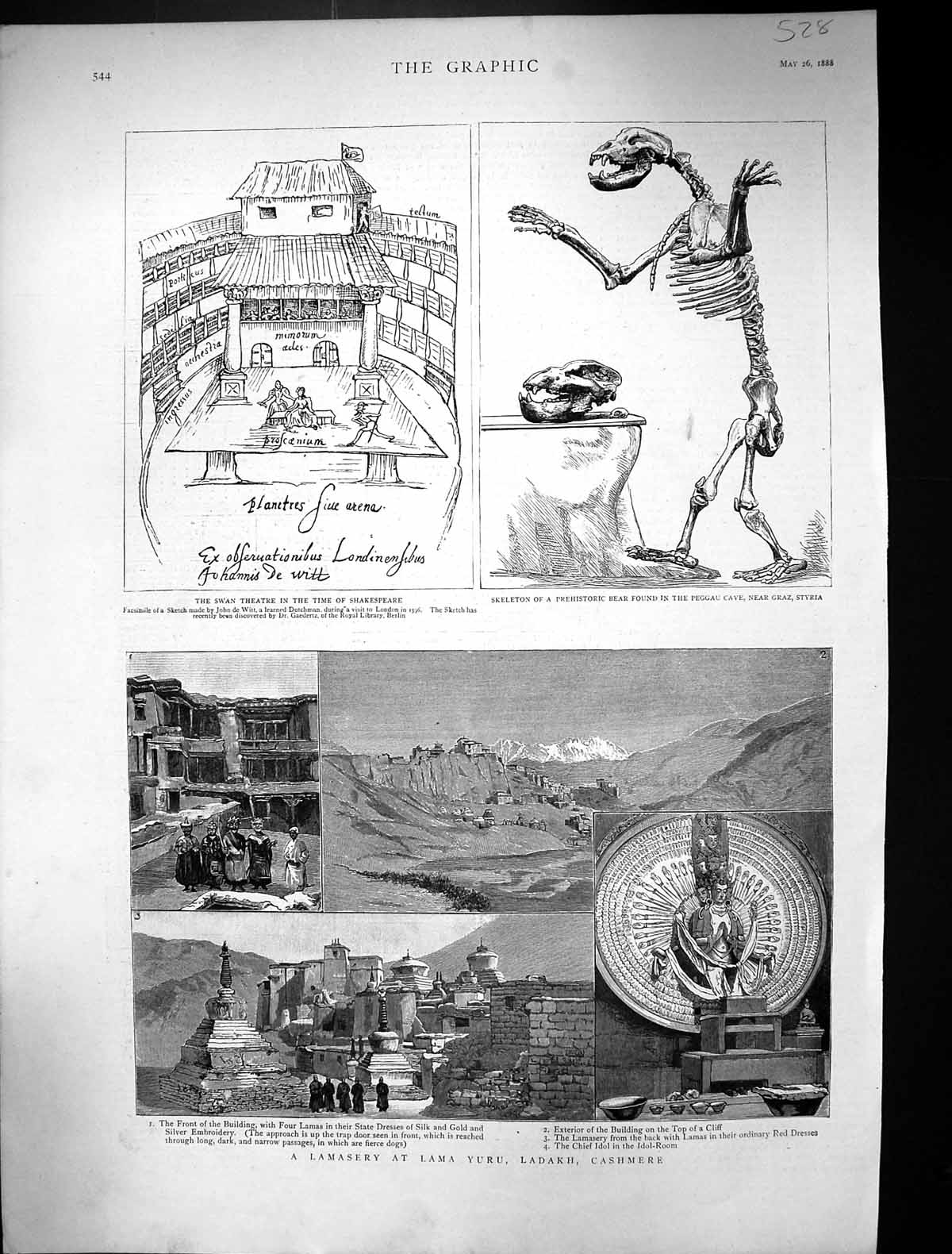 Old 1888 Lamasery Lama Yuru Ladakh Cashmere Swan Theatre Shakspeare S Victorian