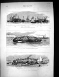 Old 1878 Raising Ship Eurydice Sandown Bay Pearl Rinaldo Wave Thunder Victorian