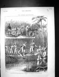 Old 1875 Congo Expedition Captain Bradshaw Mangrove Swamp River Bridg Victorian