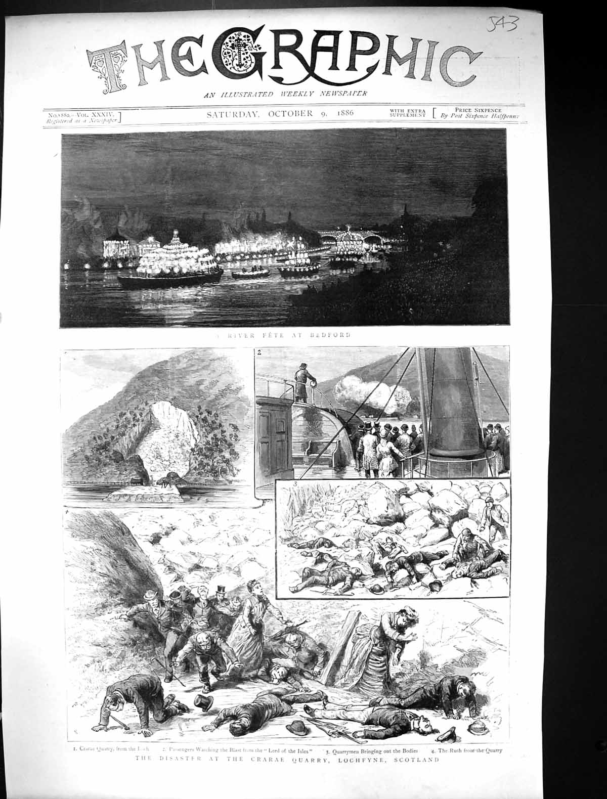 Old 1886 Disaster Crarae Quarry Lochfyne Scotland River Fete Bedford Victorian