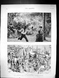 Antique Old Print 1886 Earthquake Charleston America Camping Streets Fine Art
